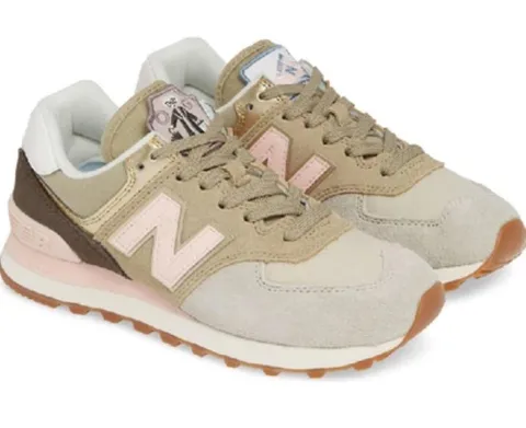 574 Patch Sneaker In Cliff Gray