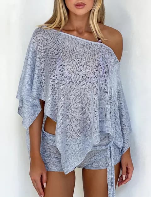 Fern crochet poncho and Shorts