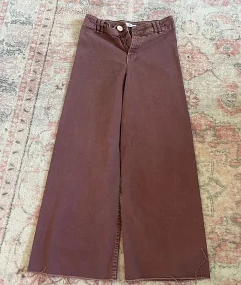 ZARA Jeans High-Rise Wide-Leg Marine Straight