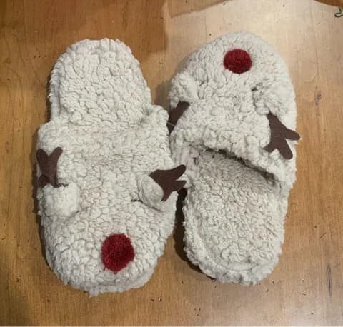 Reindeer Slippers Brown Unisex Brand New Without Tags Never Worn Tan Size 7.5