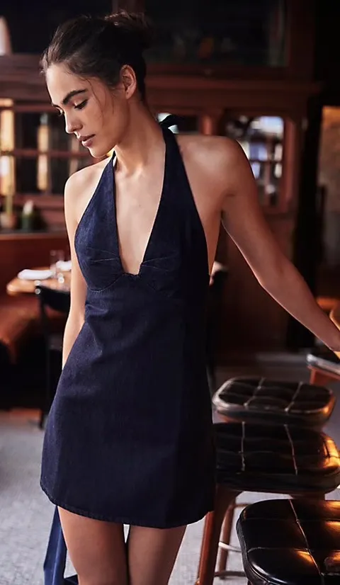 Free People Trevi Denim Mini Dress