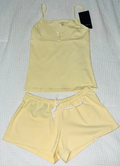 Brandy Melville Yellow Tank and Short Set - OS