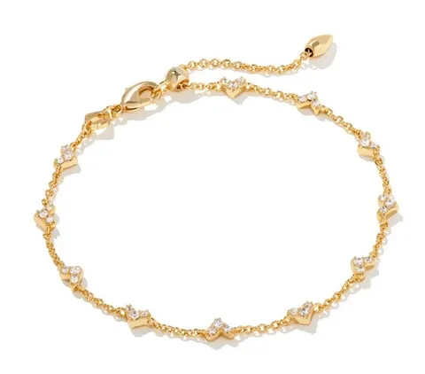 Kendra Scott gold rhinestone heart bracelet