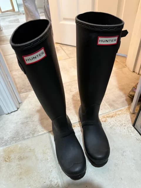 Tall Hunter Rain Boots Black Original Matte