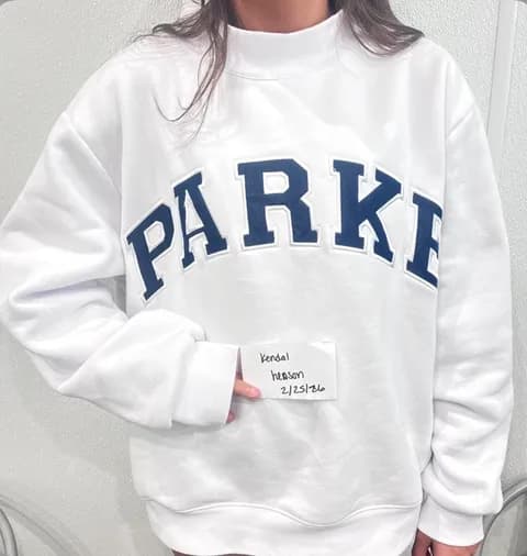 Parke L/xL fleece white with navy