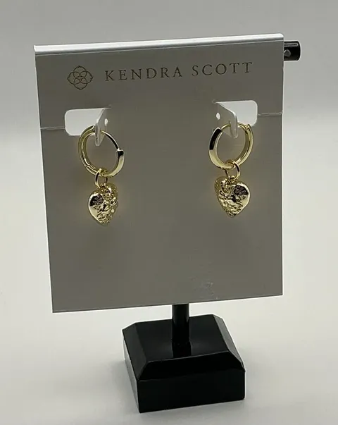 Kendra Scott Gold Heart Drop Huggie Earrings NWT