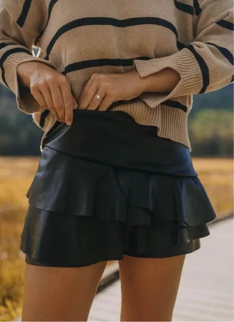Vestique Leather Skort