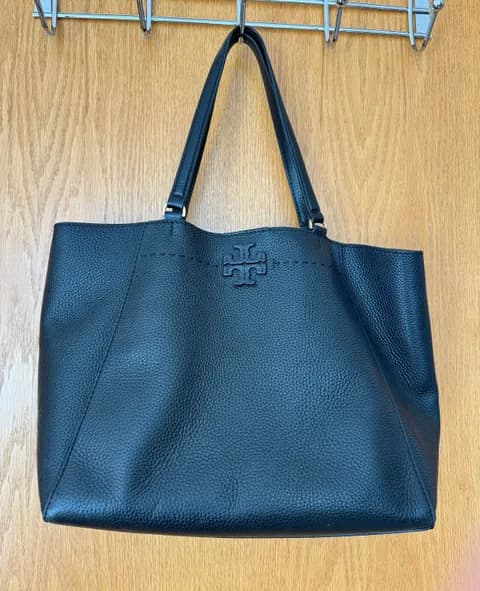 Black Leather Tote Bag