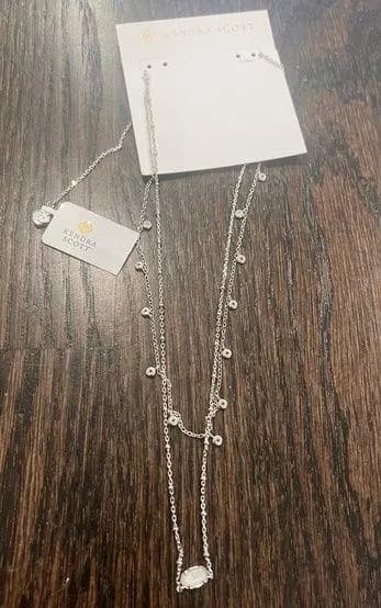NWT Kendra Scott Silver Multi-Strand Necklace with Pendant