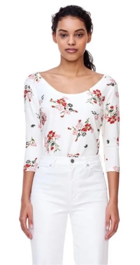 Rebecca Taylor Marguerite Floral Jersey Tee