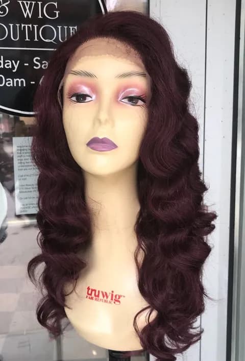 Wig Burgundy Deep Wave 6X6 Freepart Lacefront 2020