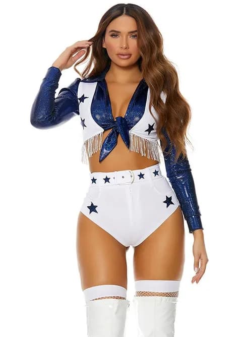 NEW Forplay Dallas Cowboys Cheerleader Costume Size Large XL Blue