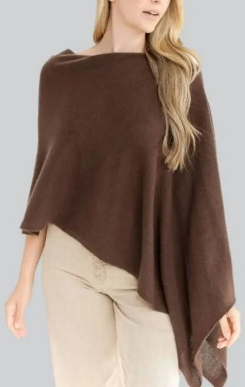Claudia Nichole Cashmere Shawl Dress Topper Brown