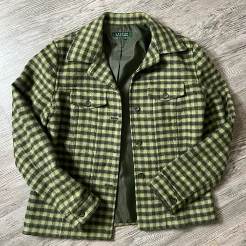 Ralph Lauren Olive Checkered women’s blazer size small