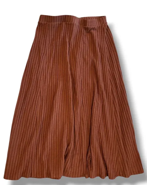Old Navy Cozy Ribbed A-Line Maxi Skirt Coco de Mer Brown XL