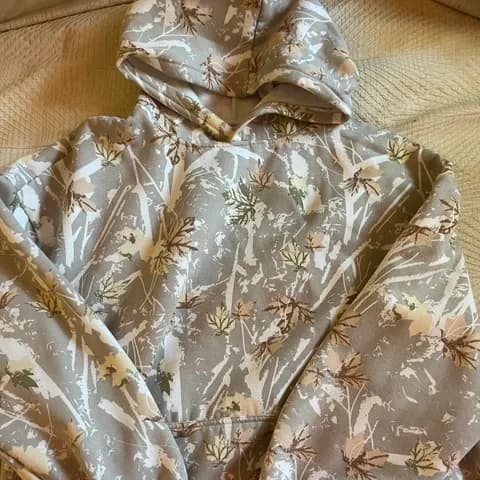 Light Camo Hoodie Gray Size L