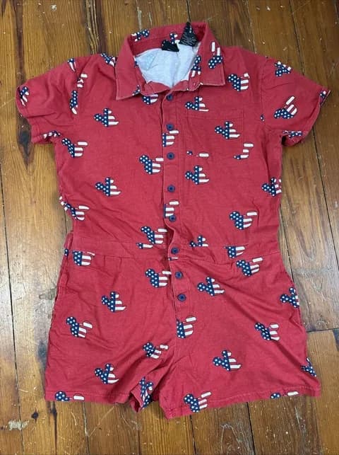 Disney Mickey Mouse Patriotic USA Romper Women's Medium
