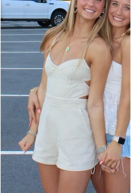 Cute Denim Romper
