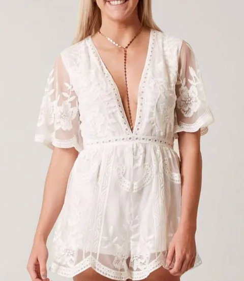 White Lace Romper