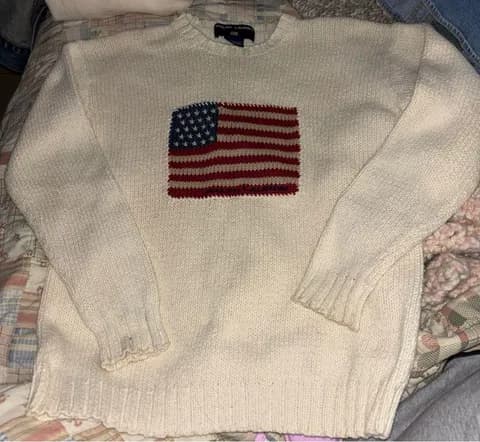 Ralph Lauren Cream Knit flag Sweater