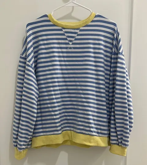 Striped Blue and Yellow Sweatshirt
