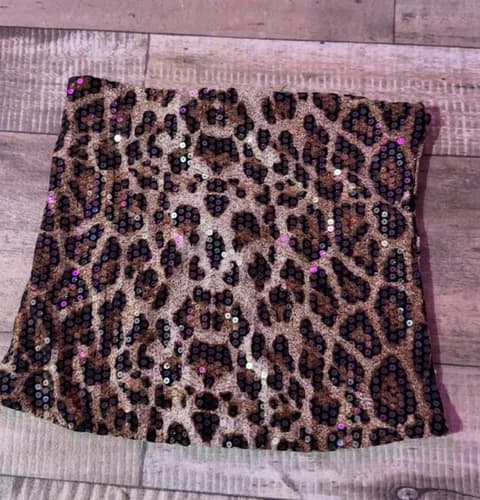Sequin Cheetah print Tube Top