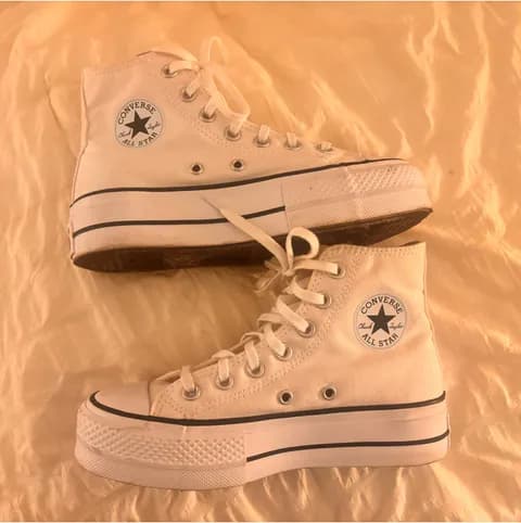 White Platform Converse High-Top