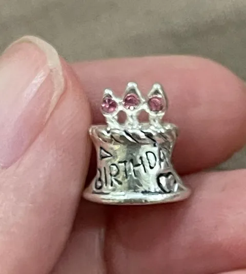 Loose Bead Charm Fit All Bracelet Fit Pandora Ale Silver Family birth cake pink crystal swarovski S925 Jewelry. Loose Beads