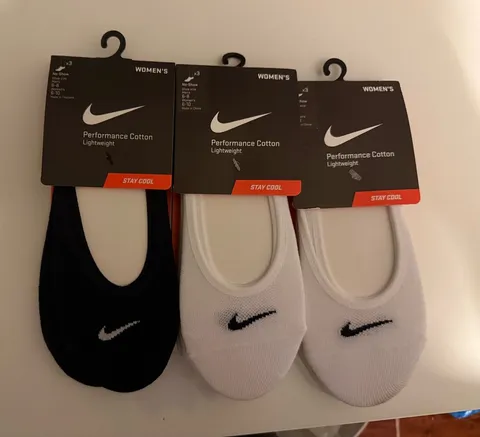 Nike No-Show Sock Liners - Black & White (3 Pack) 3 sets. NWT.