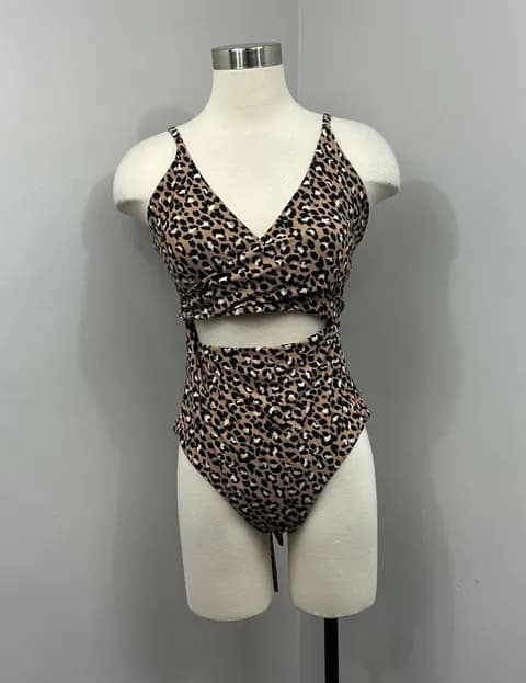Tan Animal Print One Piece Swimsuit