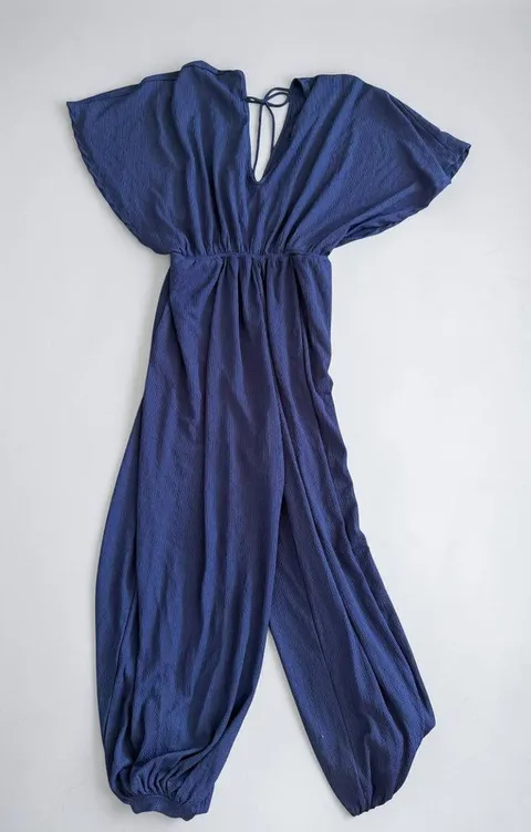 FREE PEOPLE Beach Blue Jumpsuit Size Small