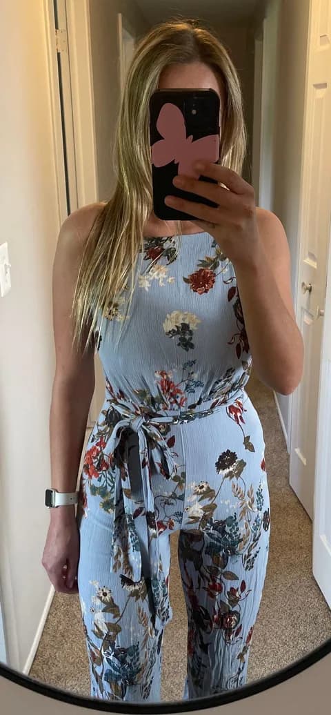 Blue Open Back Jumpsuit