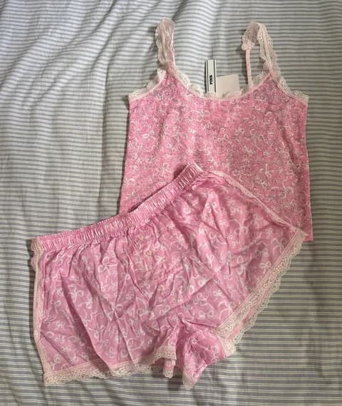 PINK X LOVESHACKFANCY Lacey Cami and Silky Boxy Shorts