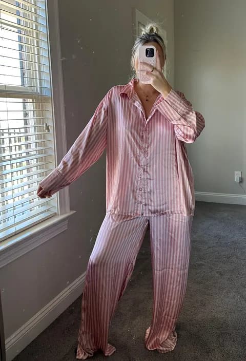 Satin Pinstripe Pajamas