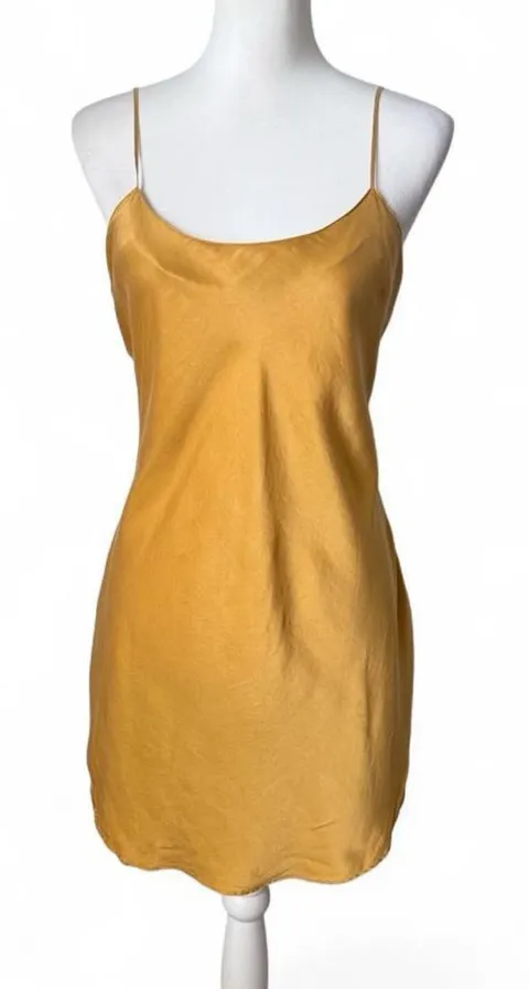Victoria’s Secret Gold Silk Slip Dress