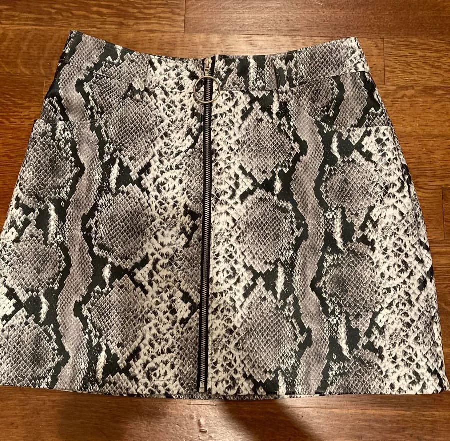 Snake Skin Leather Skirt