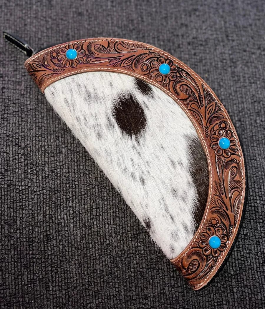 Genuine cowhide and leather wallet Myra clutch.