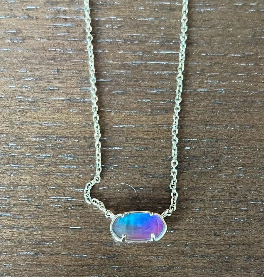 Kendra Scott Elisa Gold Necklace Dichroic Glass