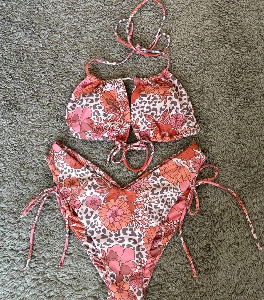 Altar'd State Pink Floral Bikini