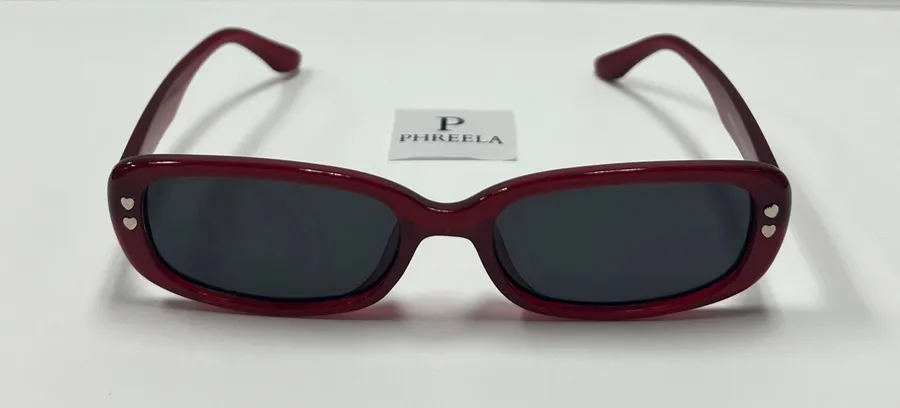 90s Red Maroon Sunglasses / slim small 90s sunglasses