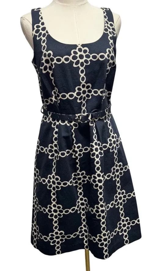 Boden Ava Daisy Chain Dress Women's 6R With belt Summer classic preppy wedding
