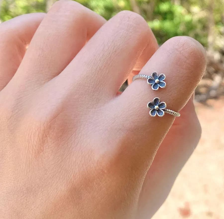 Daisy ring flower ring silver ring sterling silver ring adjustable ring cute ring dainty daisy flow