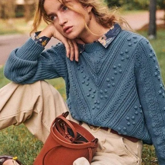 Sezane solal navy sweater