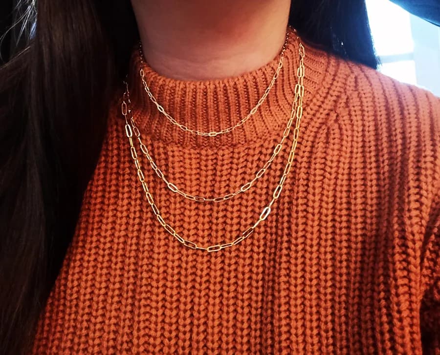 New⭐️/Pre-layered Paper Clip Chain Necklace Set Of 3
