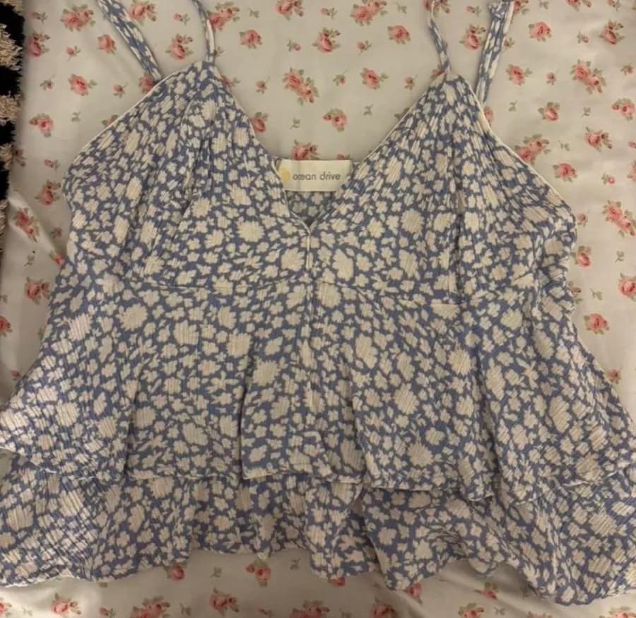 Island Gypsy floral print babydoll tank