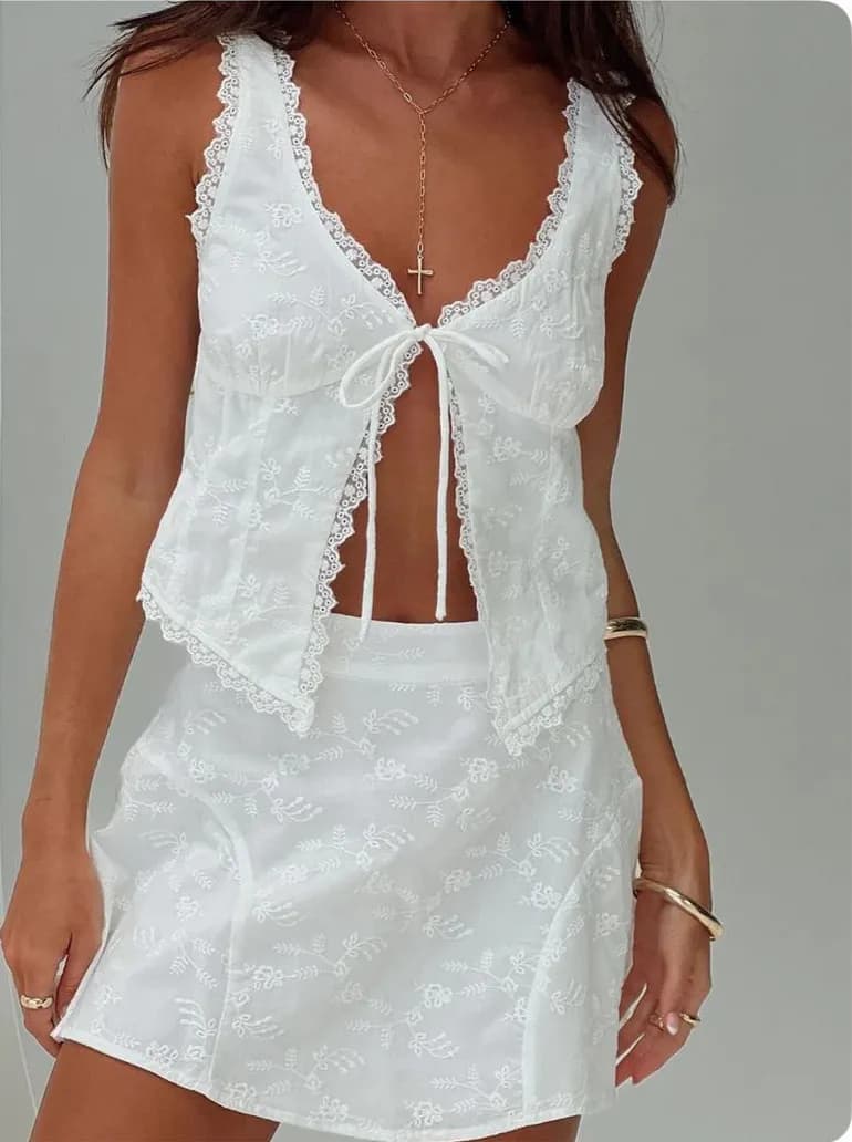Princess Polly White Two-Piece Set