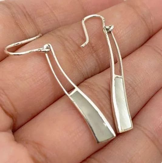 925 Mother of Pearl Inlay Dainty Earrings