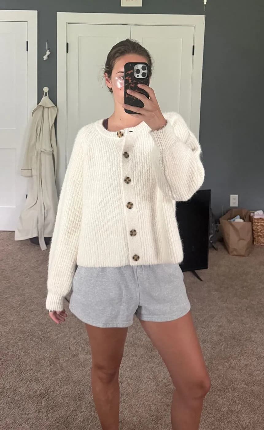 Gap White Sweater Button Up