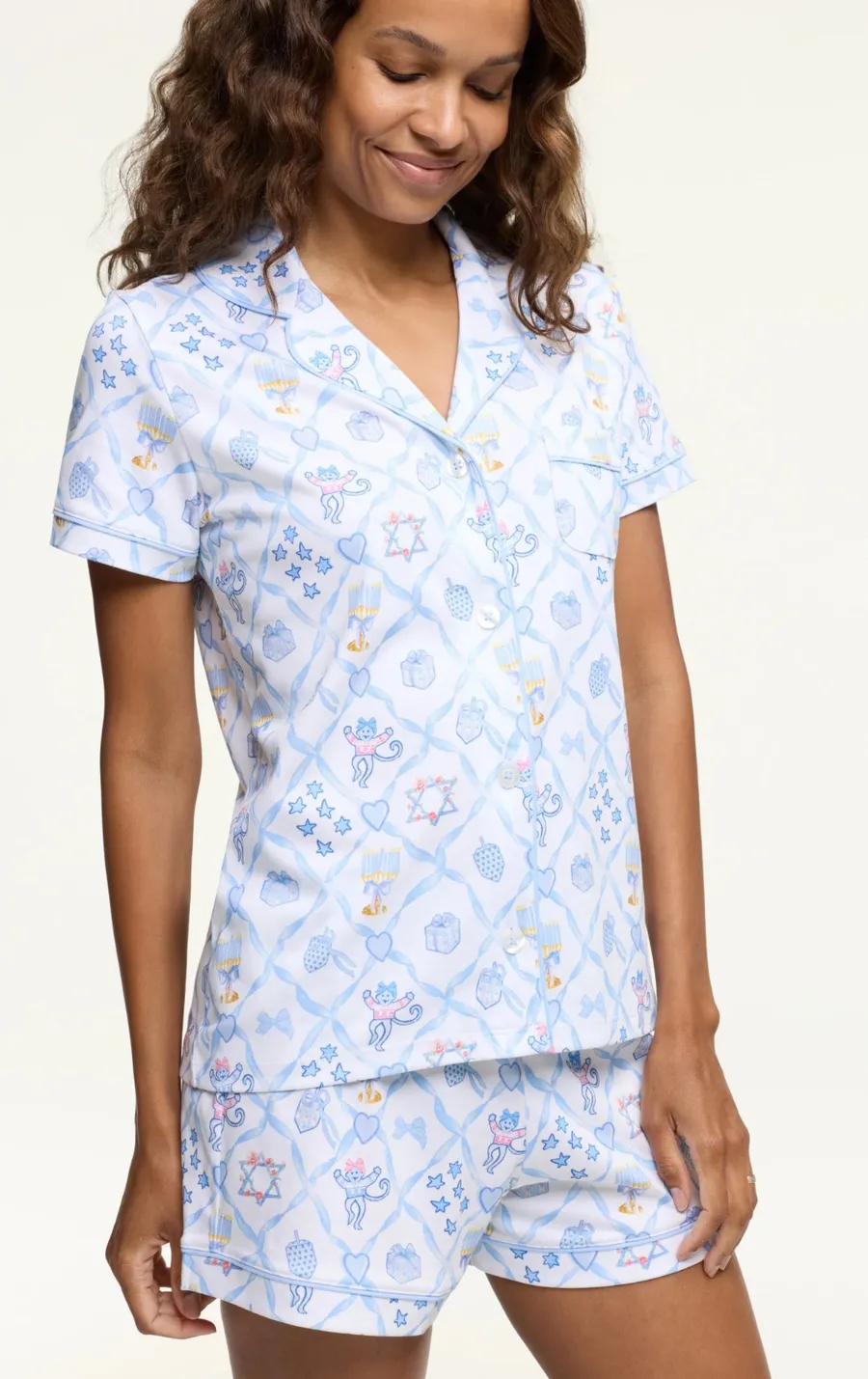 Brand New (Limited Edition & Sold Out) Roller Rabbit - Starry Nights Lattice Polo Pajamas