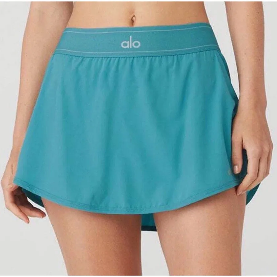 Alo Yoga Match Point Tennis Skirt Blue Splash XS RARE SOLD OUT